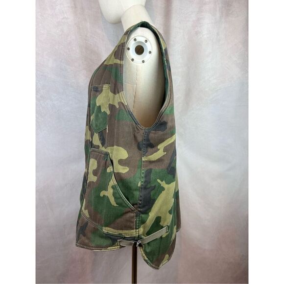 Vintage 70s 80s Quilted Camouflage Hunting Vest Men’s Size XL - Picture 5 of 8